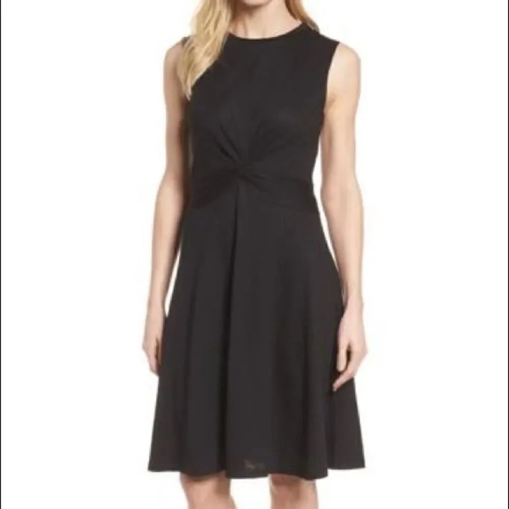 Caslon Black Twist Front Knit Dress Sz Medium